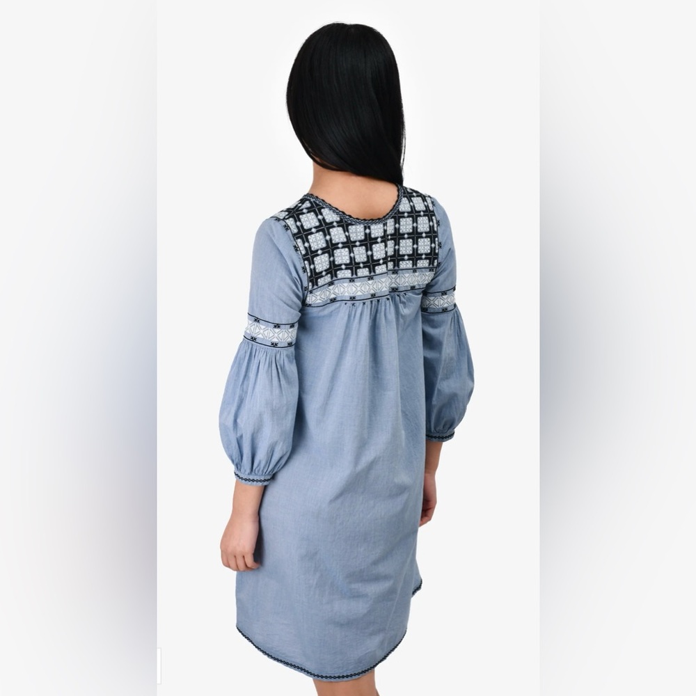 ULLA JOHNSON August Mini Dress in Chambray Size 4 - Picture 3 of 12